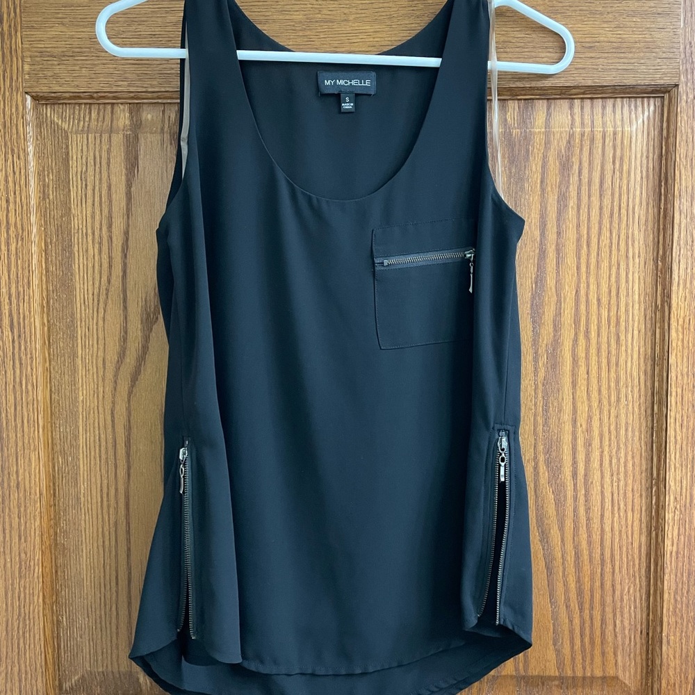Black Zipper Tank - Small